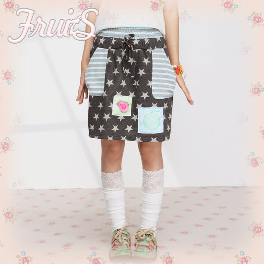 FRUITS - Star Stripe Layered Skirt skirt Fruits S