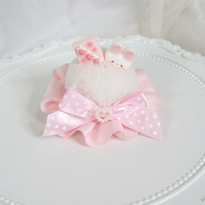 Maojiang - Ice Cream Lace Pom Pom Hair Clip