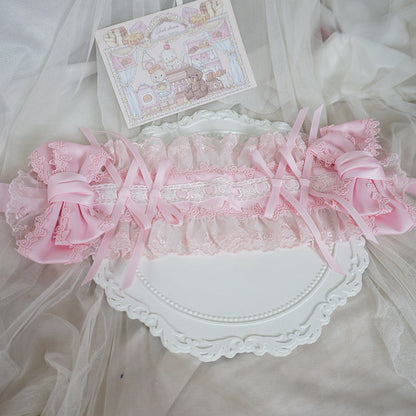 Maojiang - Lace Bow Ruffle Headband