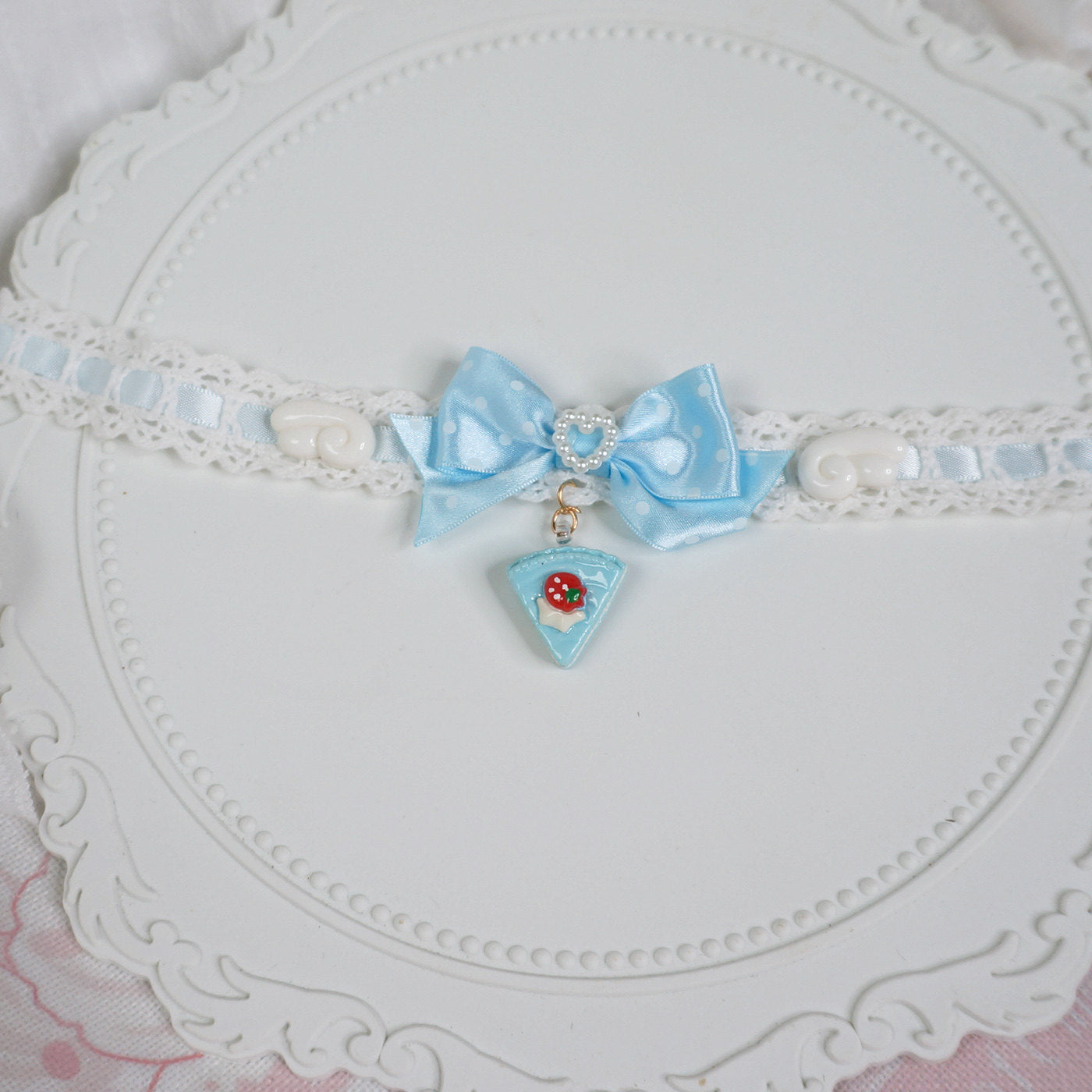 Maojiang - Cake Chocolate Bow Choker Necklace