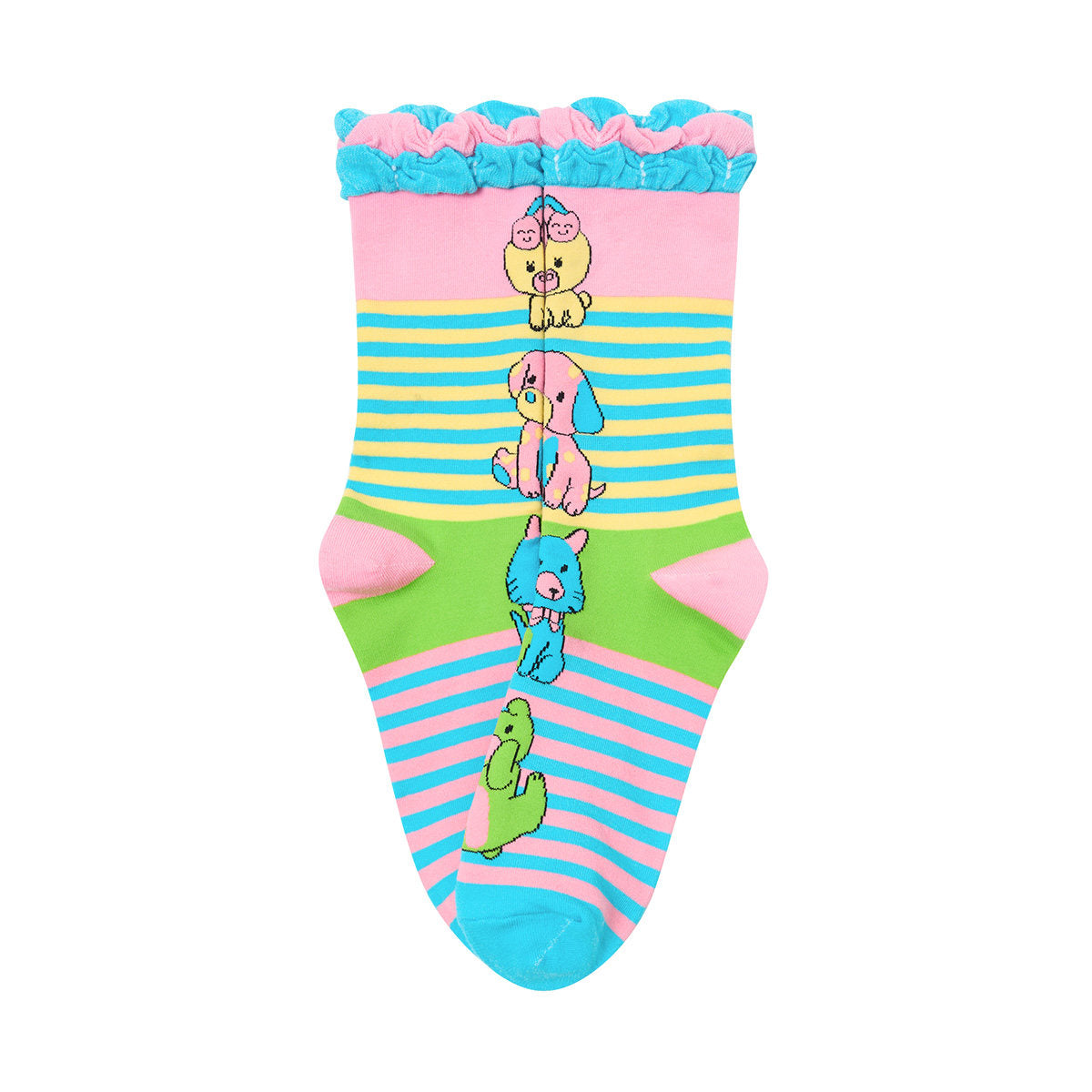 tntntutu - Cute Animal Stripe Crew Socks | Kawaii Harajuku Colorful Socks sock tntntutu