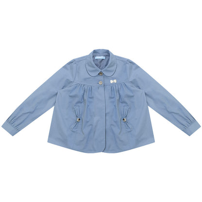 ziziFei - Blue Peter Pan Collar Cotton Jacket coat ziziFei S