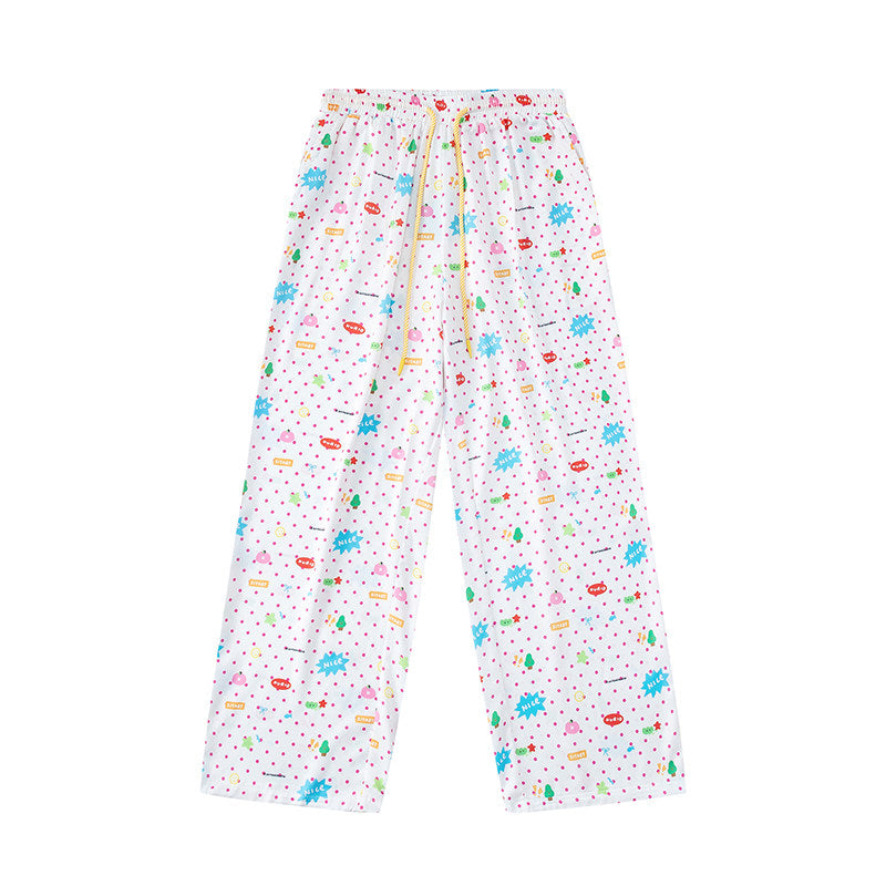KURIOSITAET - White Polka Dot Wide-Leg Pants