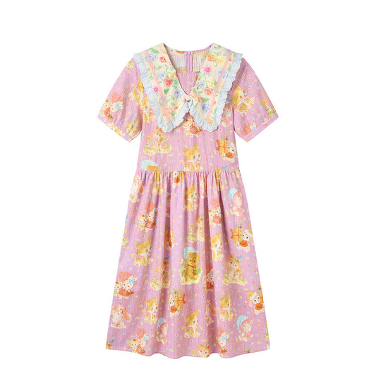 tntntutu - Pink Floral Bow Dress dress tntntutu S