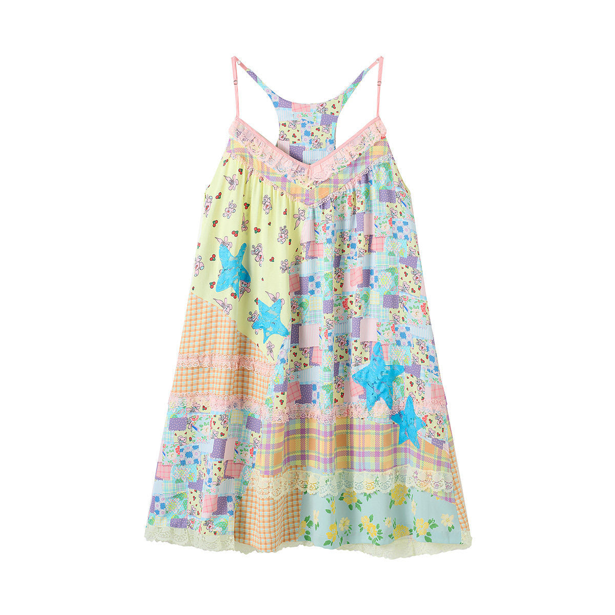 tntntutu - Patchwork Floral Star Lace Dress | Kawaii Harajuku Vintage Summer Dress dress tntntutu S