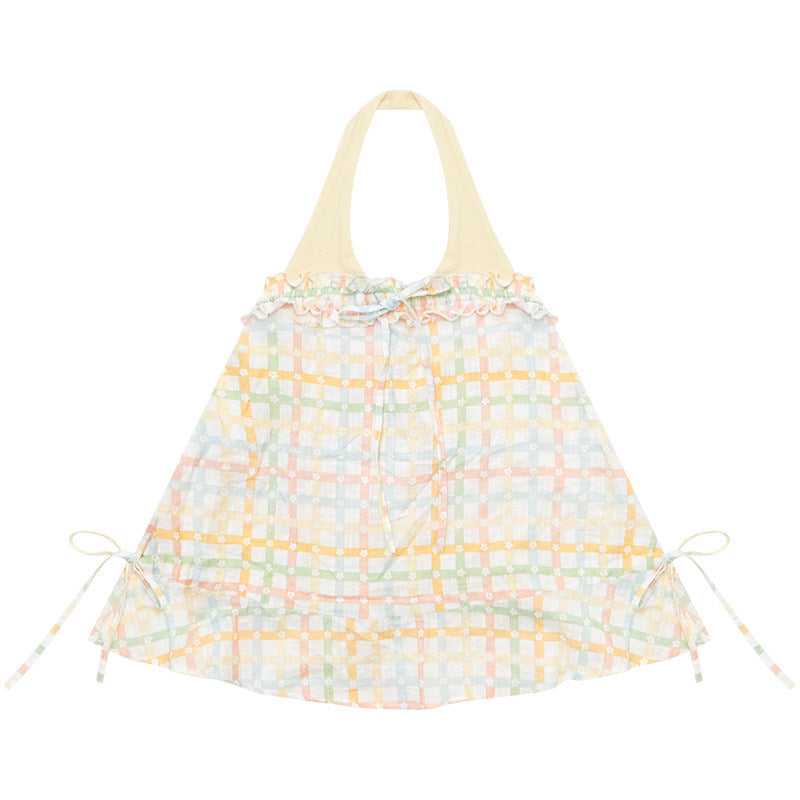 ziziFei - Yellow Plaid Halter Cami Top camisole ziziFei S