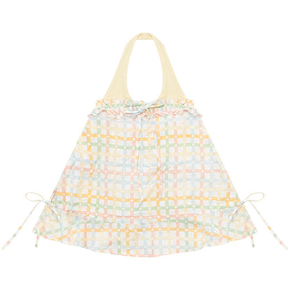 ziziFei - Yellow Plaid Halter Cami Top camisole ziziFei S