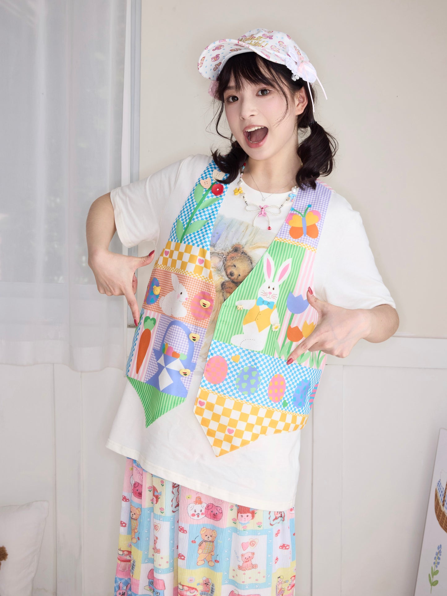 Robootoo - Pastel Print Loose Vest Top vest Robootoo