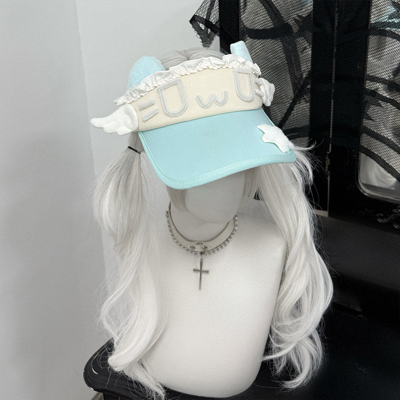 1Gangster Inn - Cat Ear Japanese Sun Visor Hat hat 1GASTERINN Sky blue