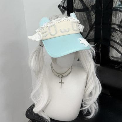 1Gangster Inn - Cat Ear Japanese Sun Visor Hat hat 1GASTERINN Sky blue
