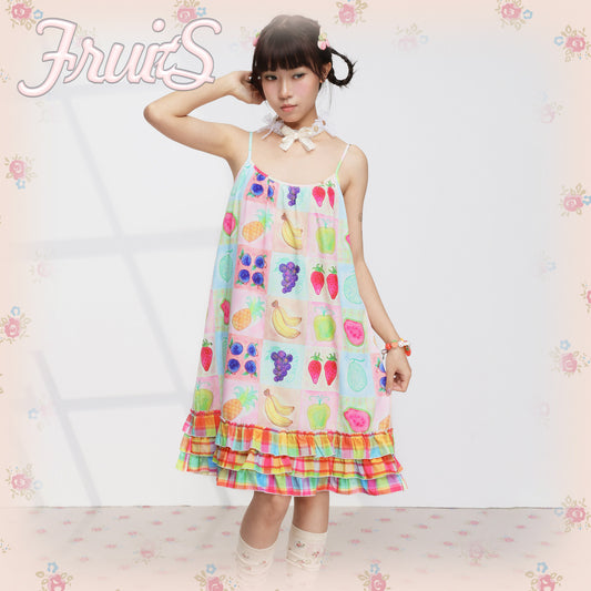 FRUITS - Fruit Ruffle Cami Dress dress Fruits S