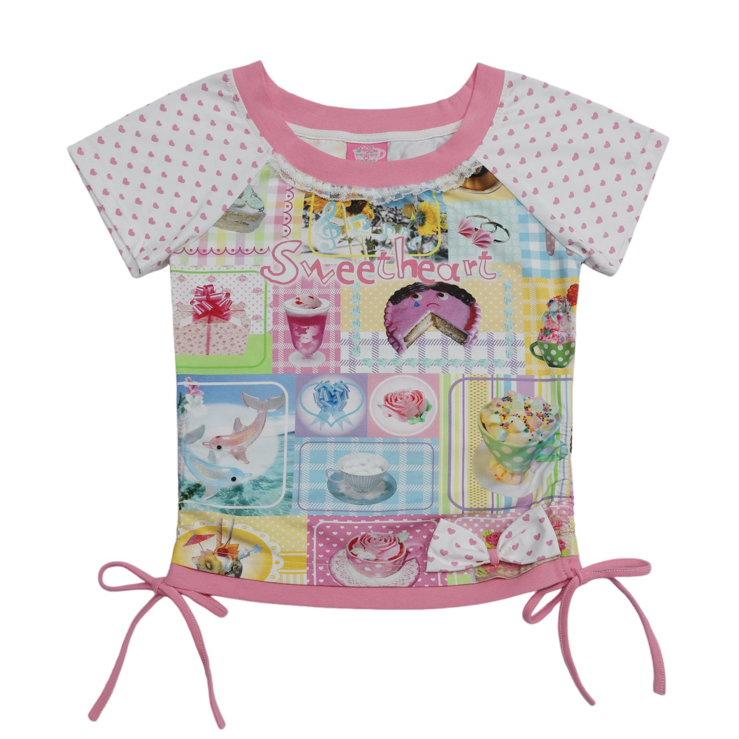 frufru - Cute Cake Print Cotton Tee tshirt frufru Fitted S