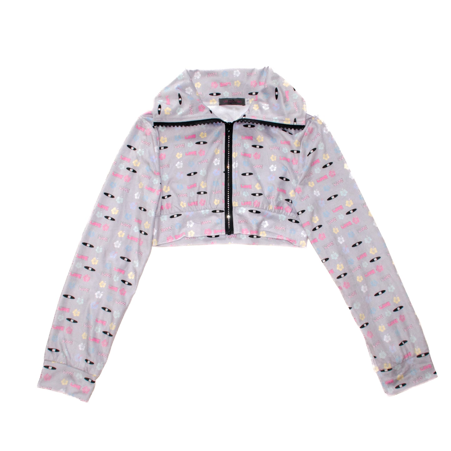 YJM with biubiu - Floral Rhinestone Zip Jacket jacket YJM with biubiu S