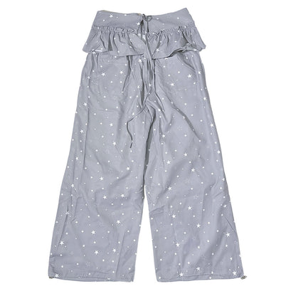 FANLOVEGIRL - Grey Ruffle Wide-Leg Pants pants FANLOVEGIRL Pants S