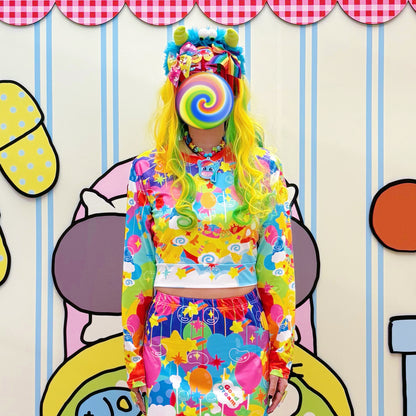 Rainbow Universe RUX - Rainbow Decora Long Sleeve Skirt Set set Rainbow Universe RUX Shirt M