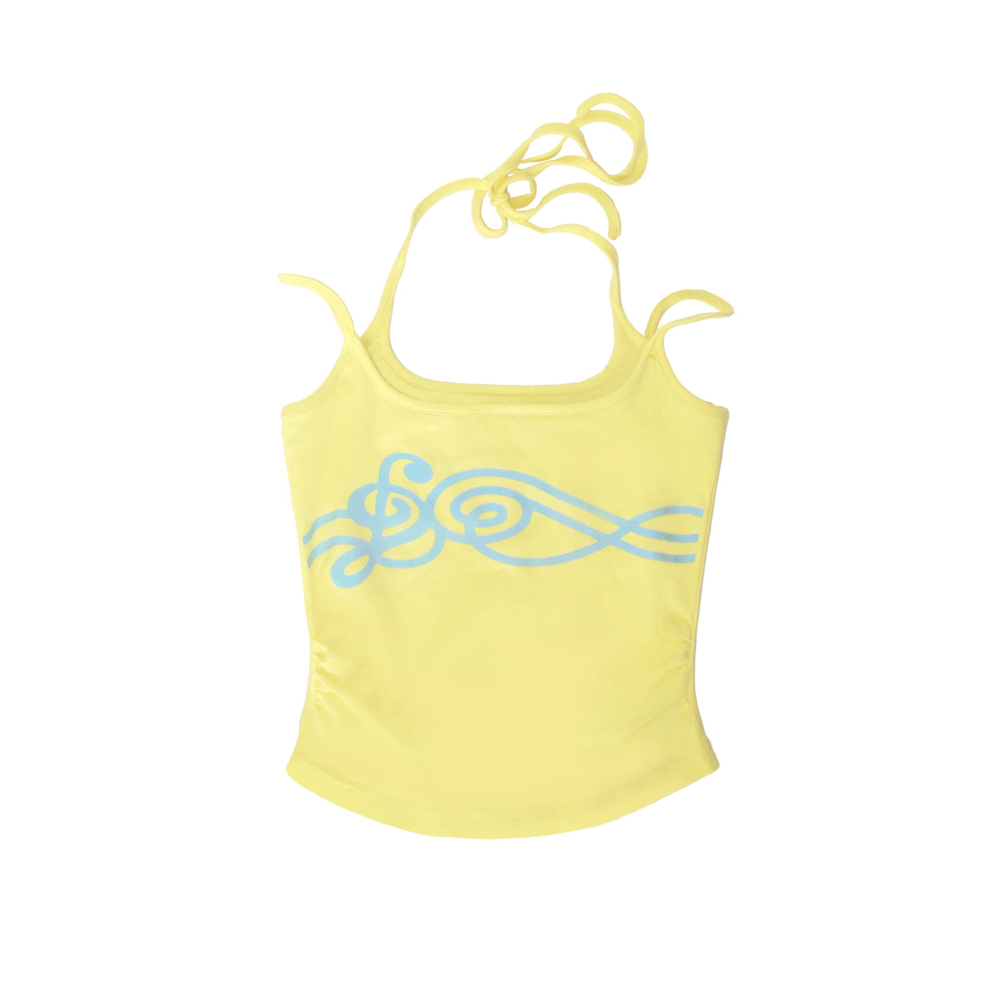 RustSet 原创设计音符烫画挂脖吊带夏季薄荷绿黄色 camisole rustset Yellow S