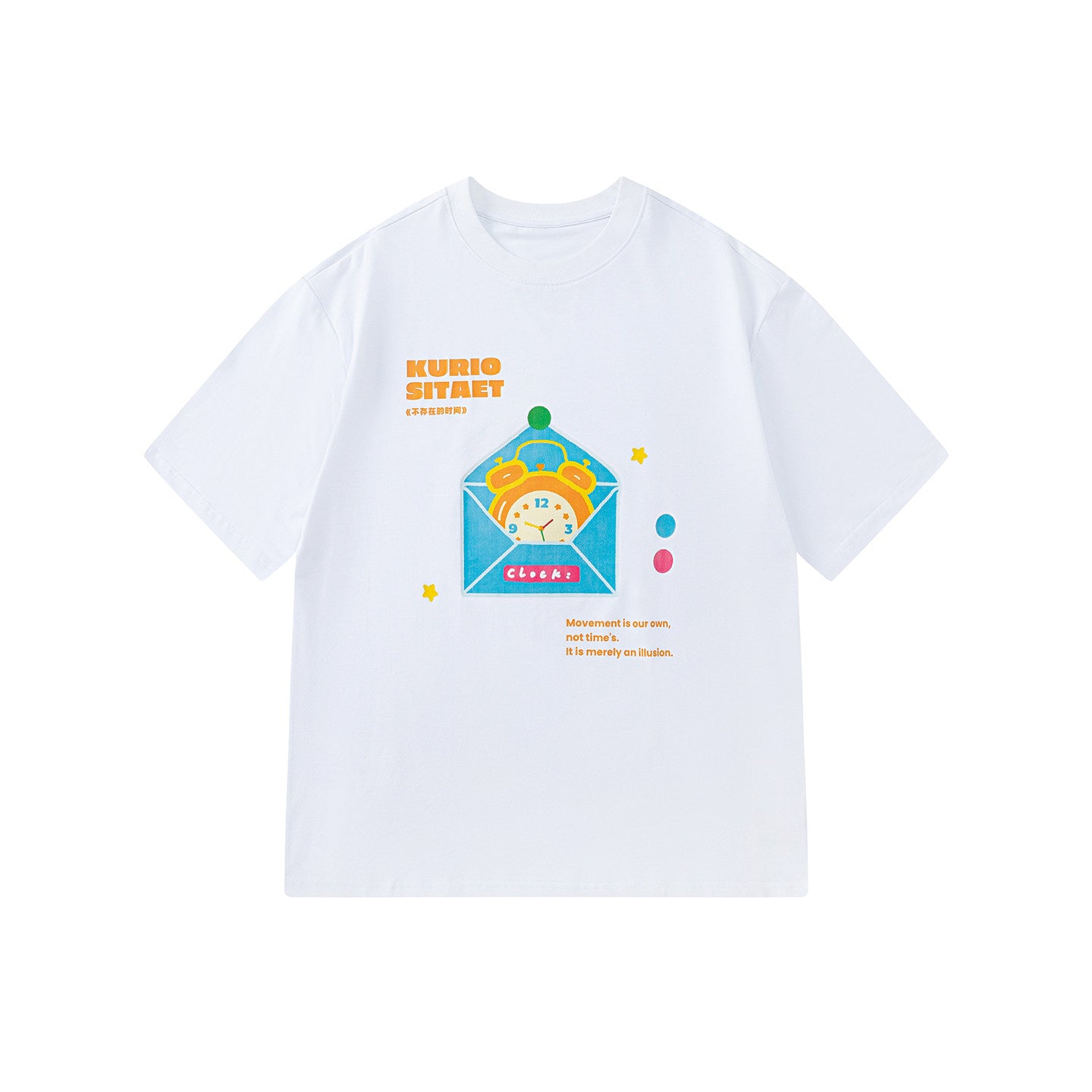 KURIOSITAET - White Playful Cotton Print Tee tee KURIOSITAET XS