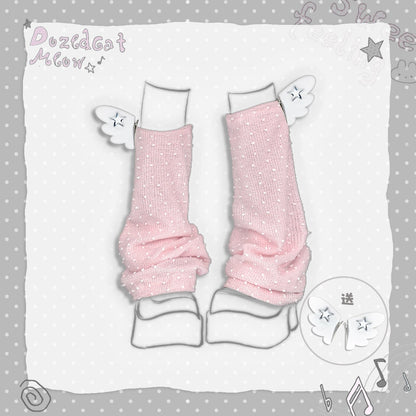 Sleepwalking Cat - Y2K Polka Dot Wing Leg Warmers
