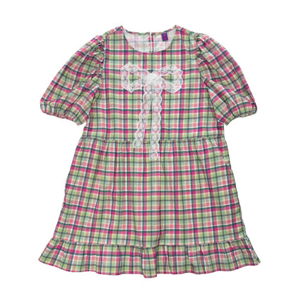 bunnybunnygun - Plaid Puff Sleeve Dress dress bunnybunnygun