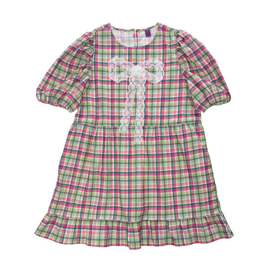 bunnybunnygun - Plaid Puff Sleeve Dress dress bunnybunnygun