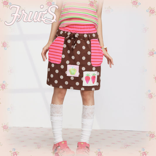 FRUITS - Strawberry Polka Layered Skirt skirt Fruits S