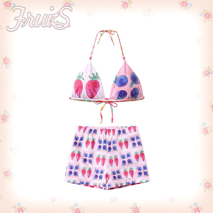 FRUITS - Strawberry Apple Print Bikini Set bikini Fruits Pink S
