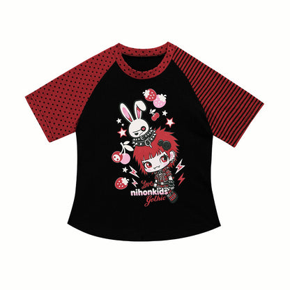 NIHONKIDS - Skull Print Punk Tee tee NIHON KIDS 哥特女孩 S