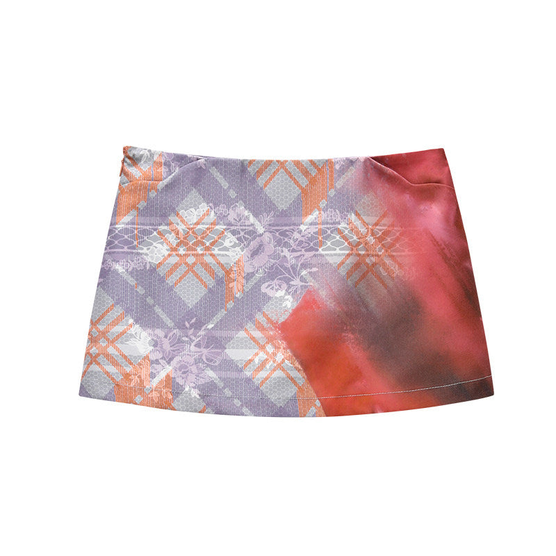 Cigaberry - Purple Cat Print Mini Skirt skirt Cigaberry Purple S
