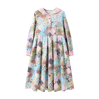tntntutu - Teddy Patchwork Sailor Collar Dress dress tntntutu S