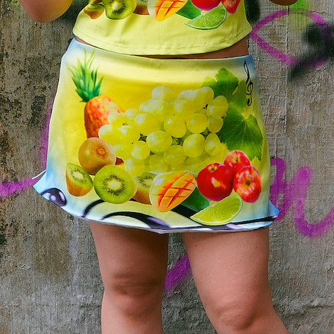 HotNipplesClub - Tropical Fruit Satin Skirt skirt Hot Nipples Club