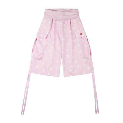Languid Park - Star Cargo Drawstring Shorts shorts Languid Park Pink S