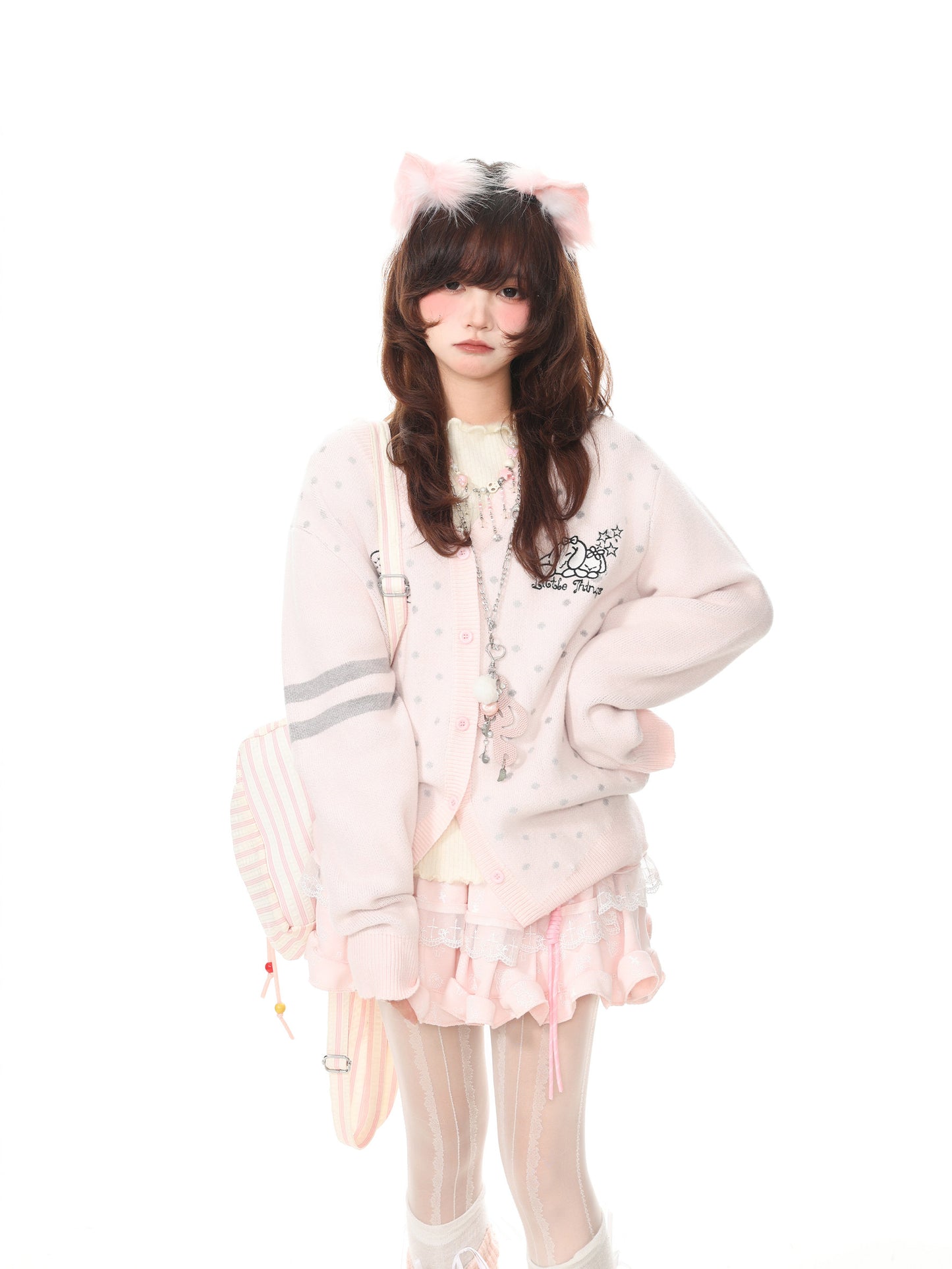 Languid Park - Polka Dot Embroidered Knit Sweater