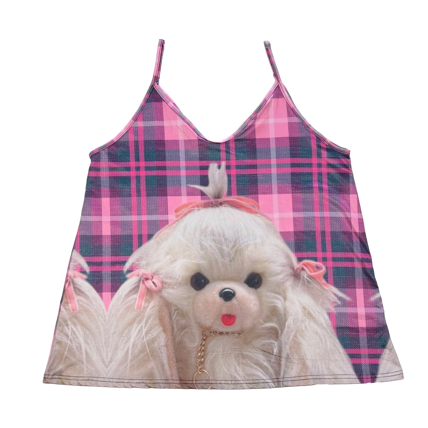 bunnybunnygun - Plaid Puppy Layered Cami camisole bunnybunnygun