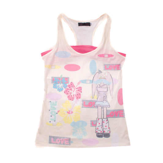 YJM with biubiu - Vintage LOVE Layered Tank Top camisole YJM with biubiu S