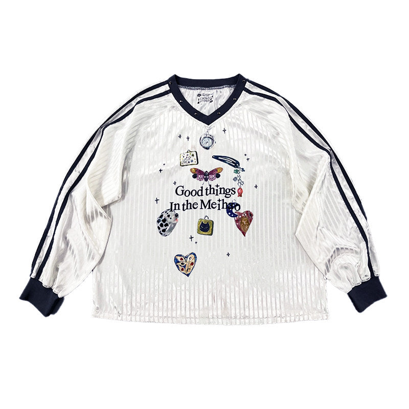 Meihao Store - Blokette Graphic Jersey Top tshirt meihao store Long Sleeve S
