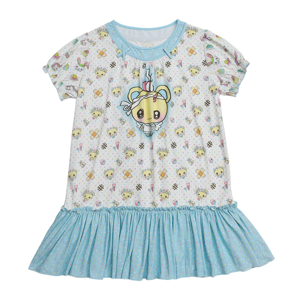 frufru - Bear Bunny Print Dress | Kawaii Japanese Casual Harajuku Fashion dress frufru Blue S