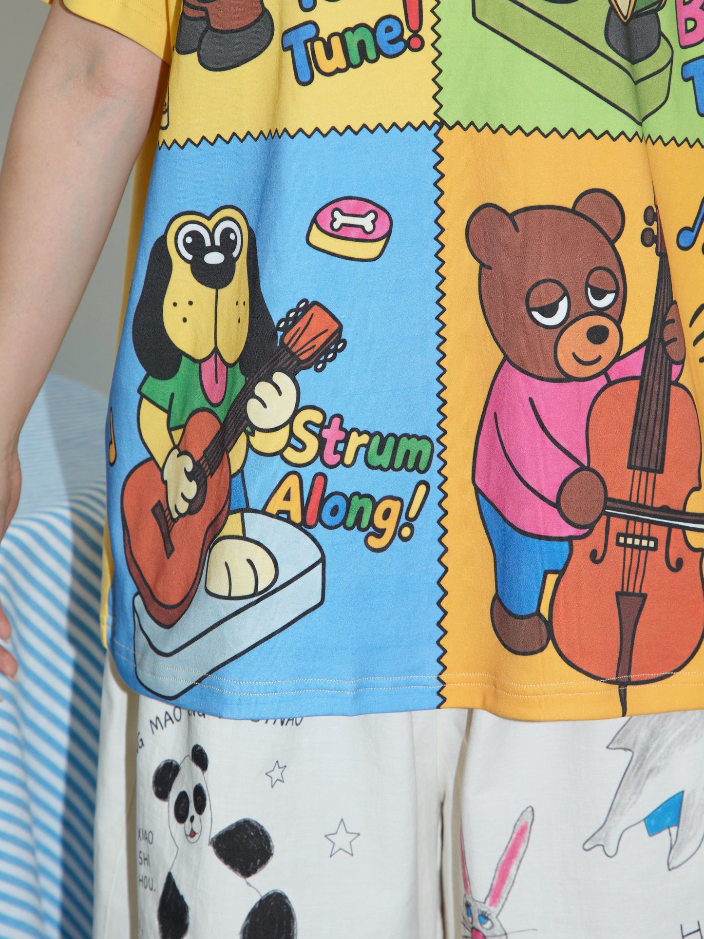 Robootoo - Kawaii Animal Band Cartoon Print Oversized T-Shirt tshirt Robootoo