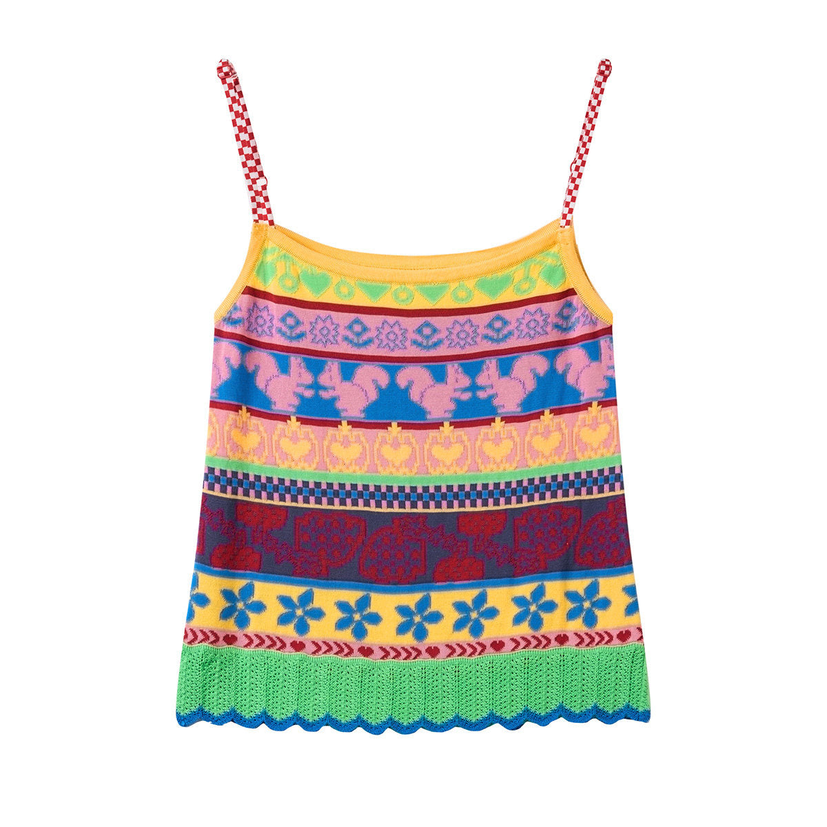 tntntutu - Colorful Fair Isle Knit Tank Top | Kidcore Fairy Kei Harajuku Vest camisole tntntutu S