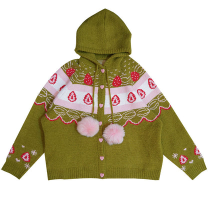 Daytoday Everyday Institute - Strawberry Matcha Cake Cardigan coat daytoday everyday institute
