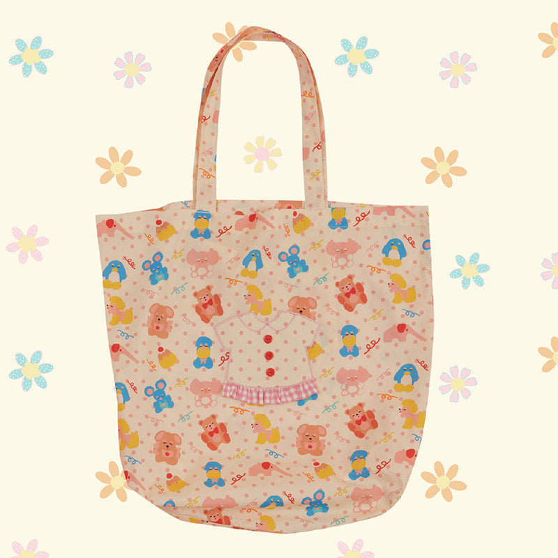 NIKKOU - Colorful Kawaii Shoulder Tote Bag bag Nikkou home Animal with Dots