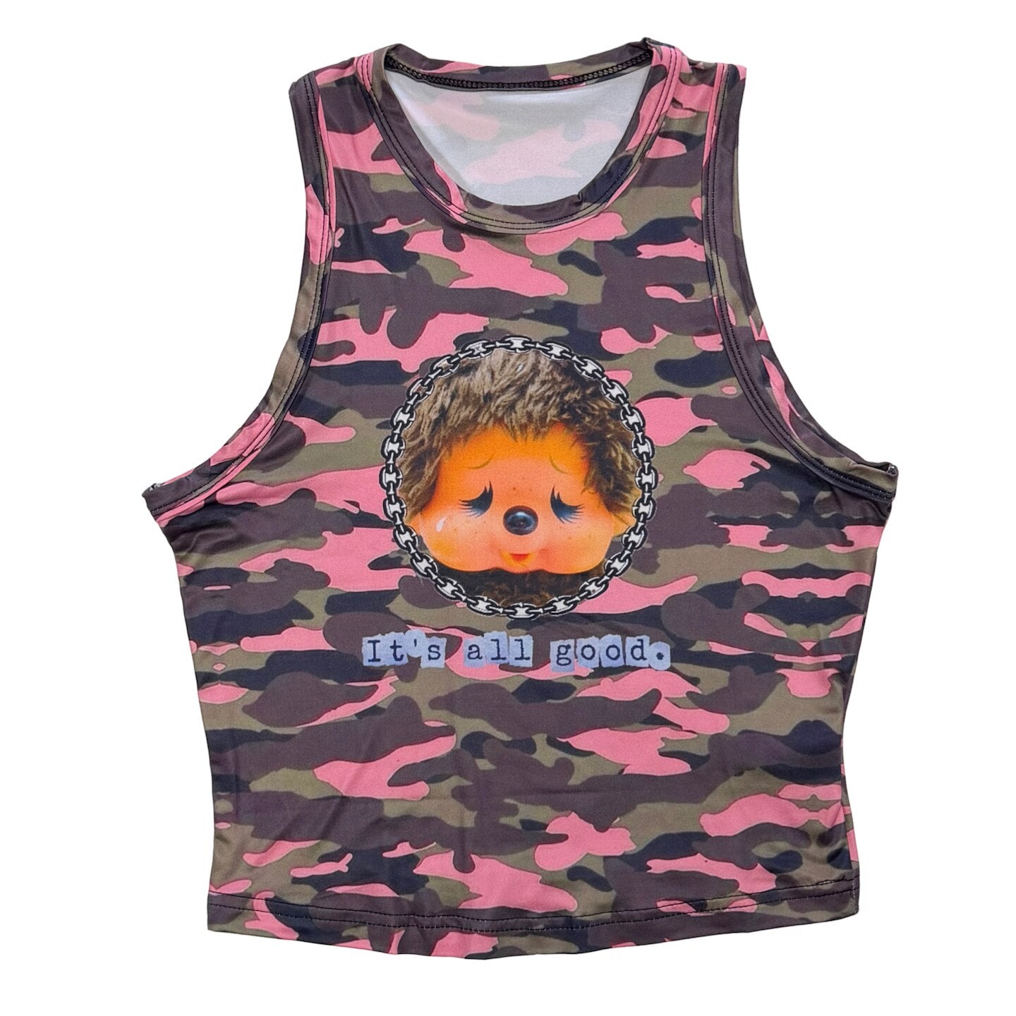 bunnybunnygun - Y2K Stretch Tank Top camisole bunnybunnygun Camouflage Pattern
