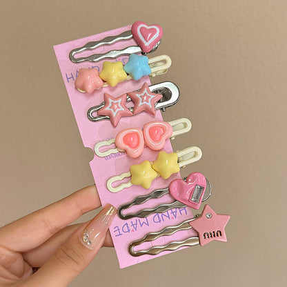 Y2K Letter Hair Clips Set hair clip none Pastel Color 7pcs Set