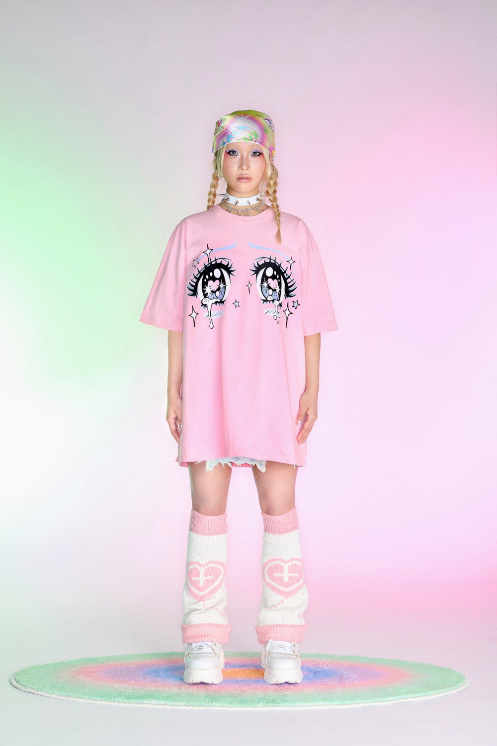 DeadEndKids - Anime Eyes Loose Tee tee DeadEndKids Pink M