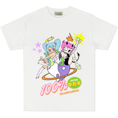 DeadEndKids - Cartoon Print Oversized Tee tee DeadEndKids White M