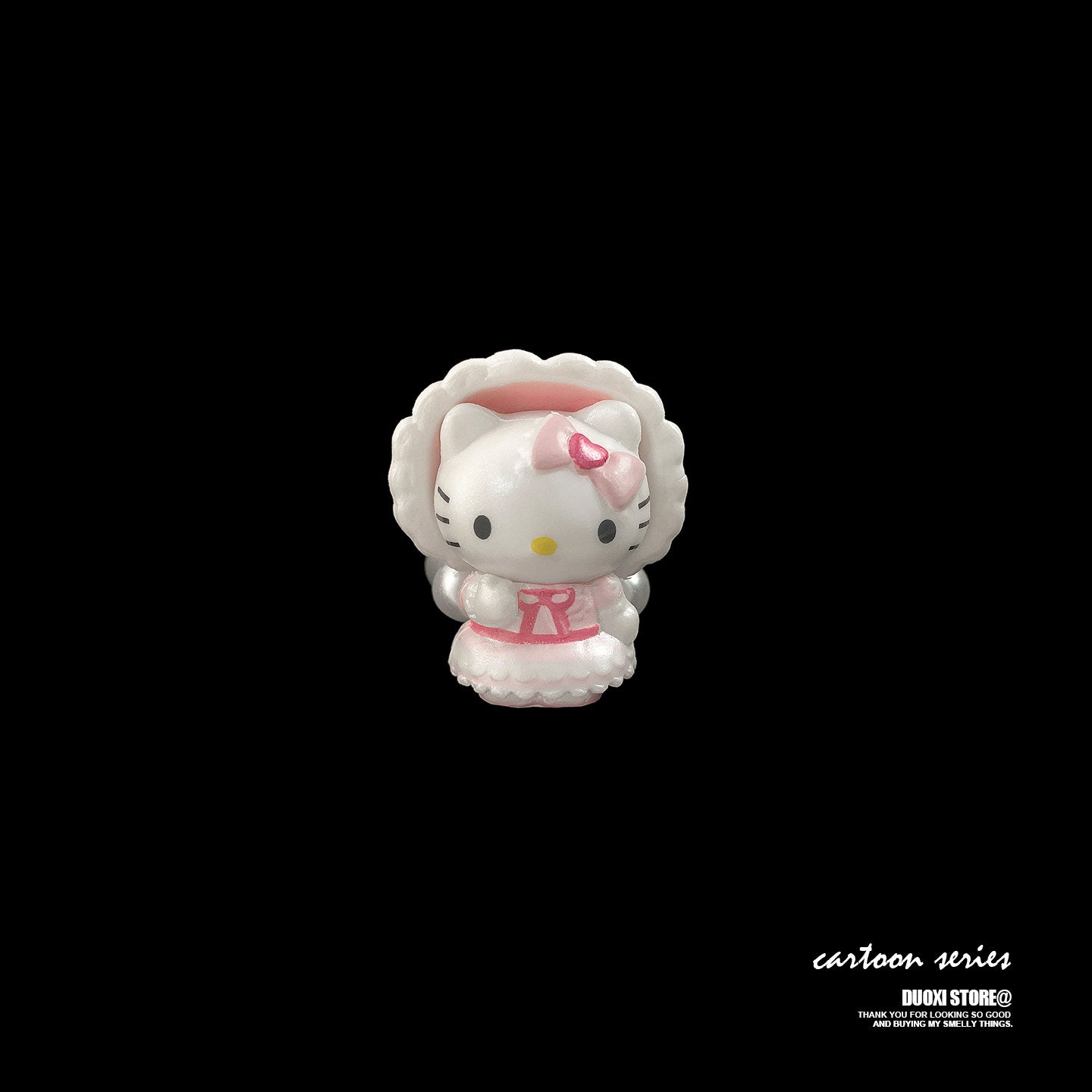 Duoxi - Kawaii Kitty Pearl Beaded Ring ring DuoXi Pink