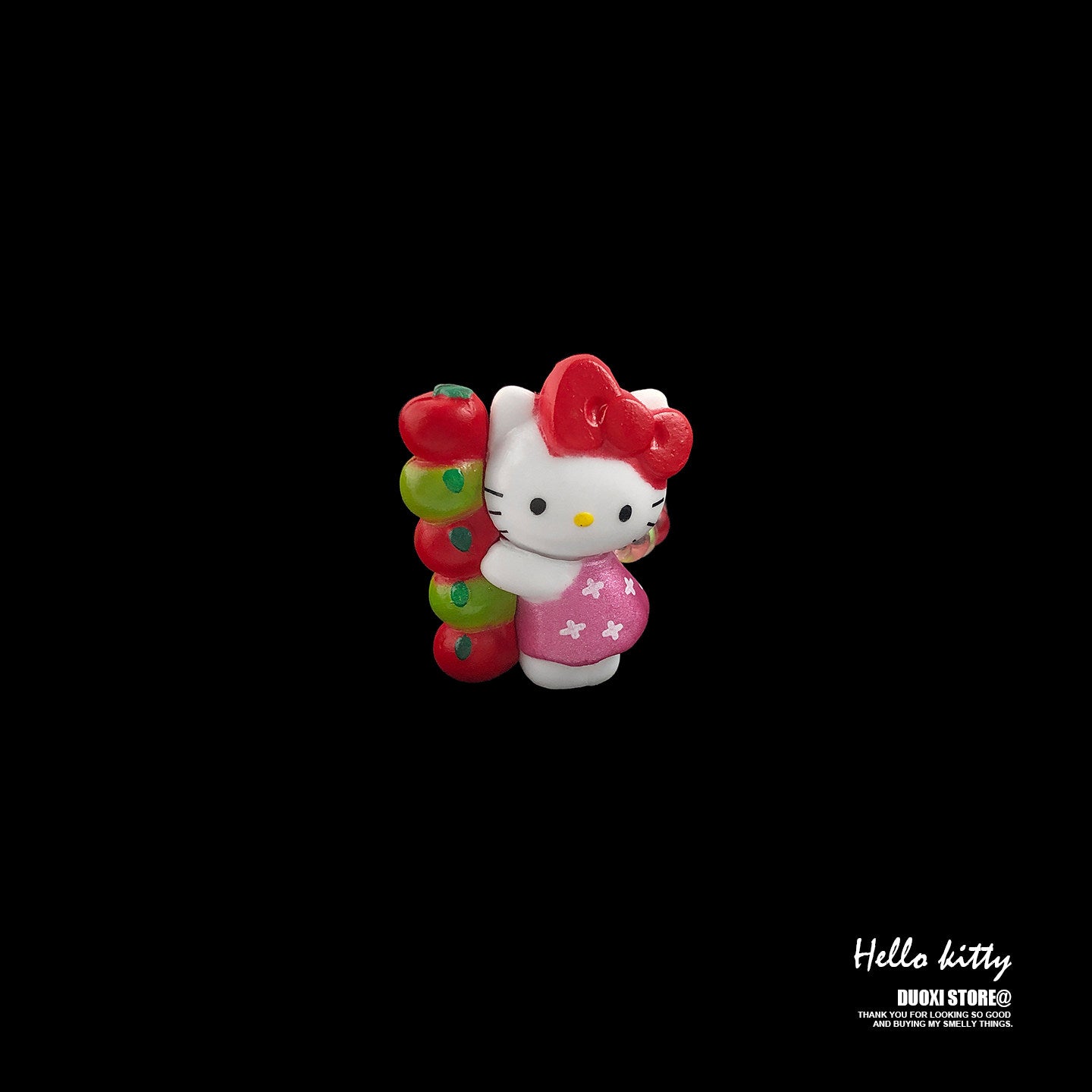 Duoxi - Colorful Kawaii Cat Flower Statement Ring ring DuoXi Apple Kitty