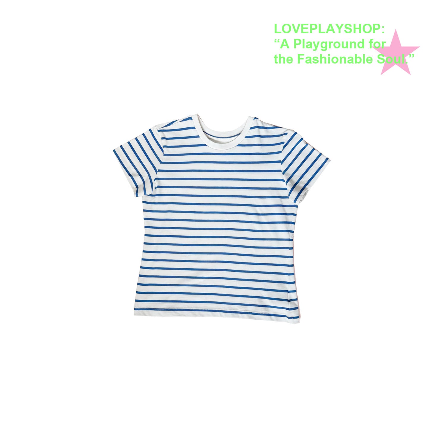 loveplayshop - Classic Striped Cotton Fitted T-Shirt shirt loveplay White S