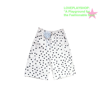 loveplayshop - Vintage Polka Dot Straight Leg Capri Pants pants loveplay S