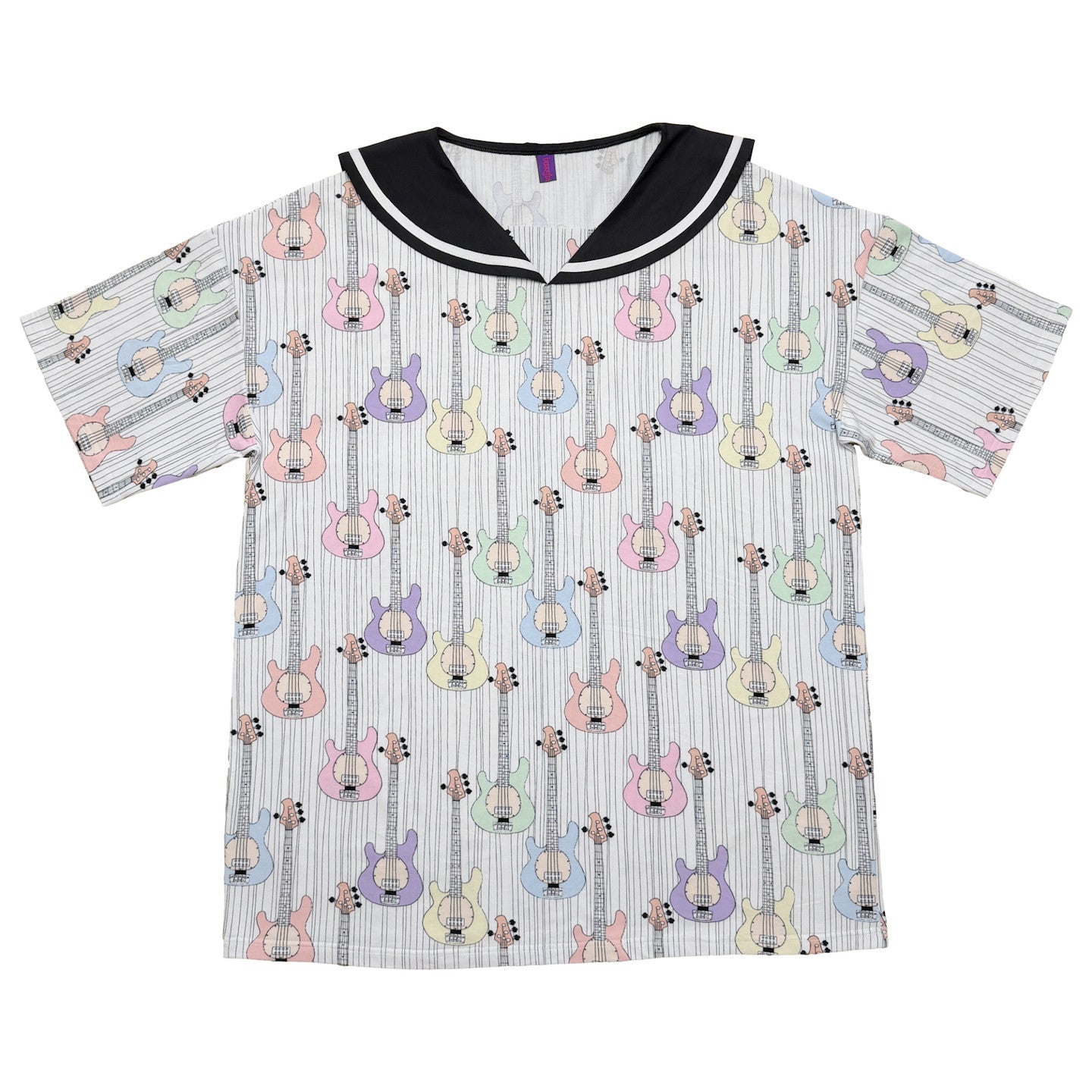 Bunnybunnygun - Guitar Sailor Collar T-Shirt Dress dress bunnybunnygun