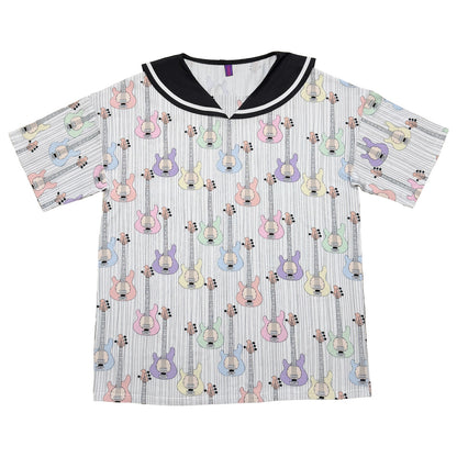 Bunnybunnygun - Guitar Sailor Collar T-Shirt Dress dress bunnybunnygun